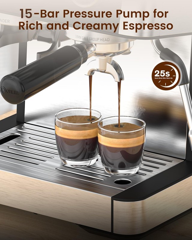 Electactic Espresso Machine with Grinder, 15 Bar Expresso Coffee Machines gallery
