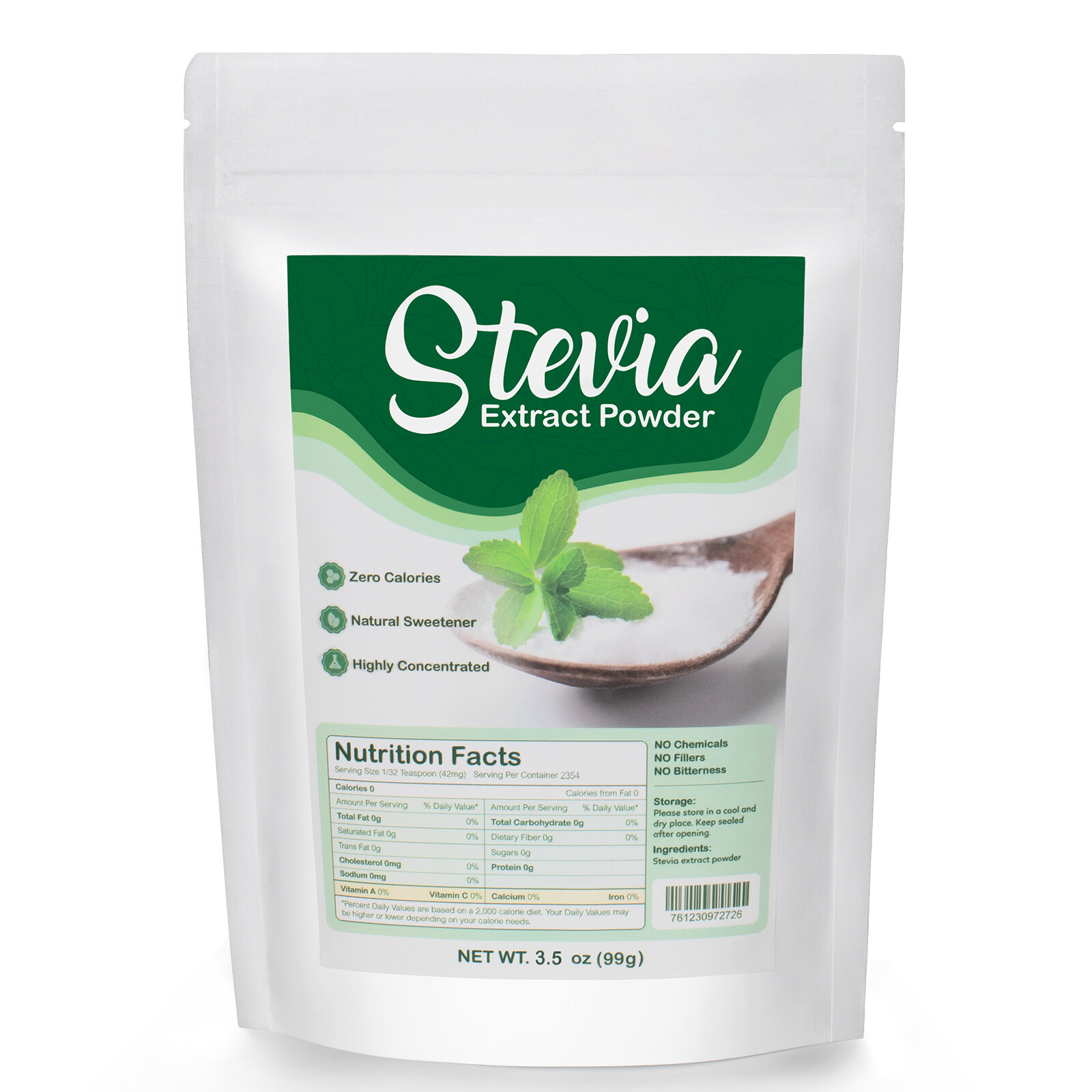 CCnutri 3.5oz Stevia Powder Natural Extract Sweetener Premium Sugar Substitute gallery