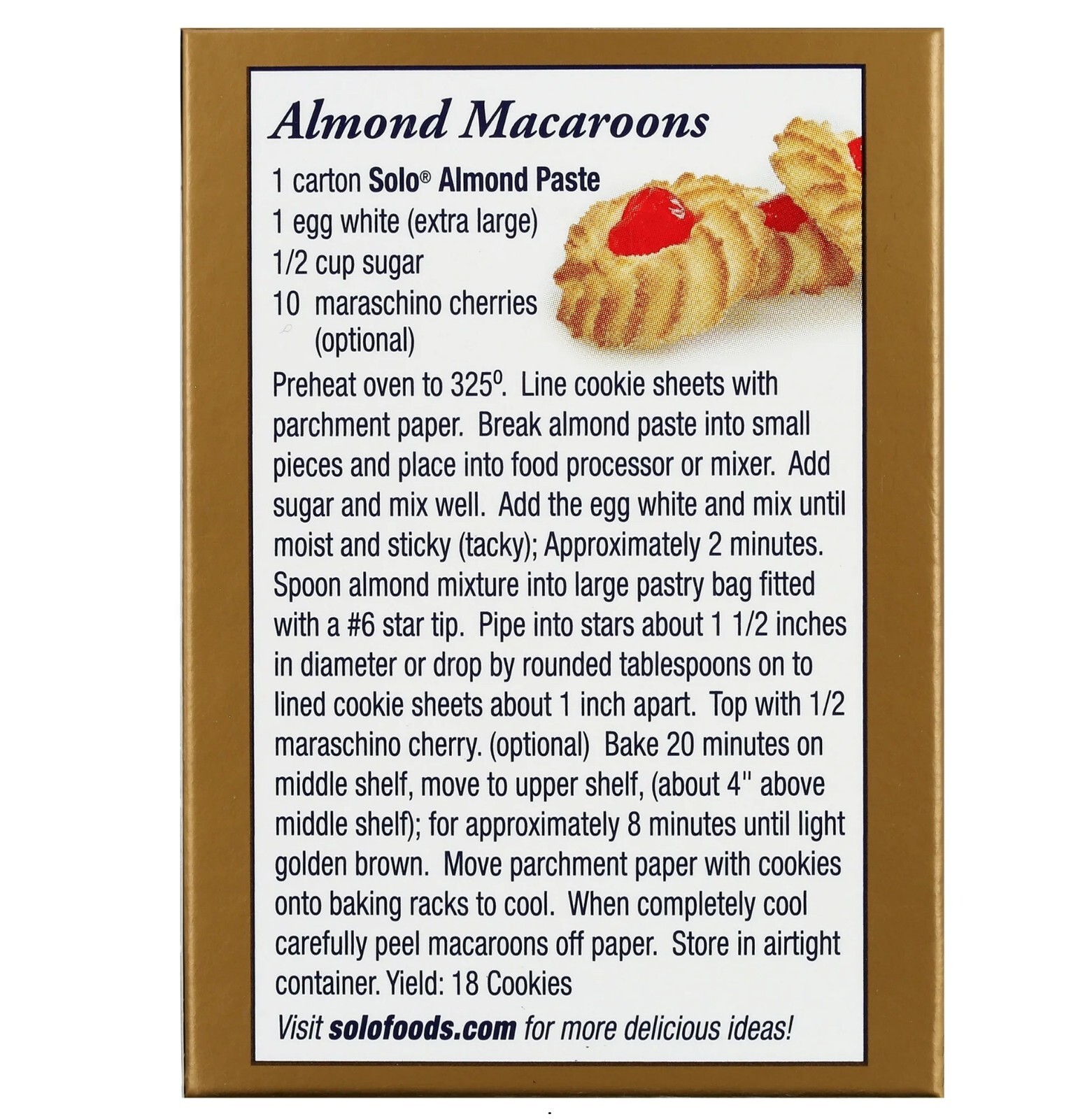 Solo Gluten-Free Almond Paste Baking Mix, 8 oz Box gallery