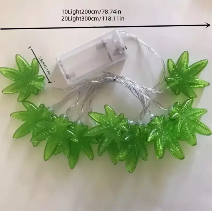 Weed Marijuana Leaf, Battery LED Fairy String Wire Lights, Indoor, String Of 20 gallery
