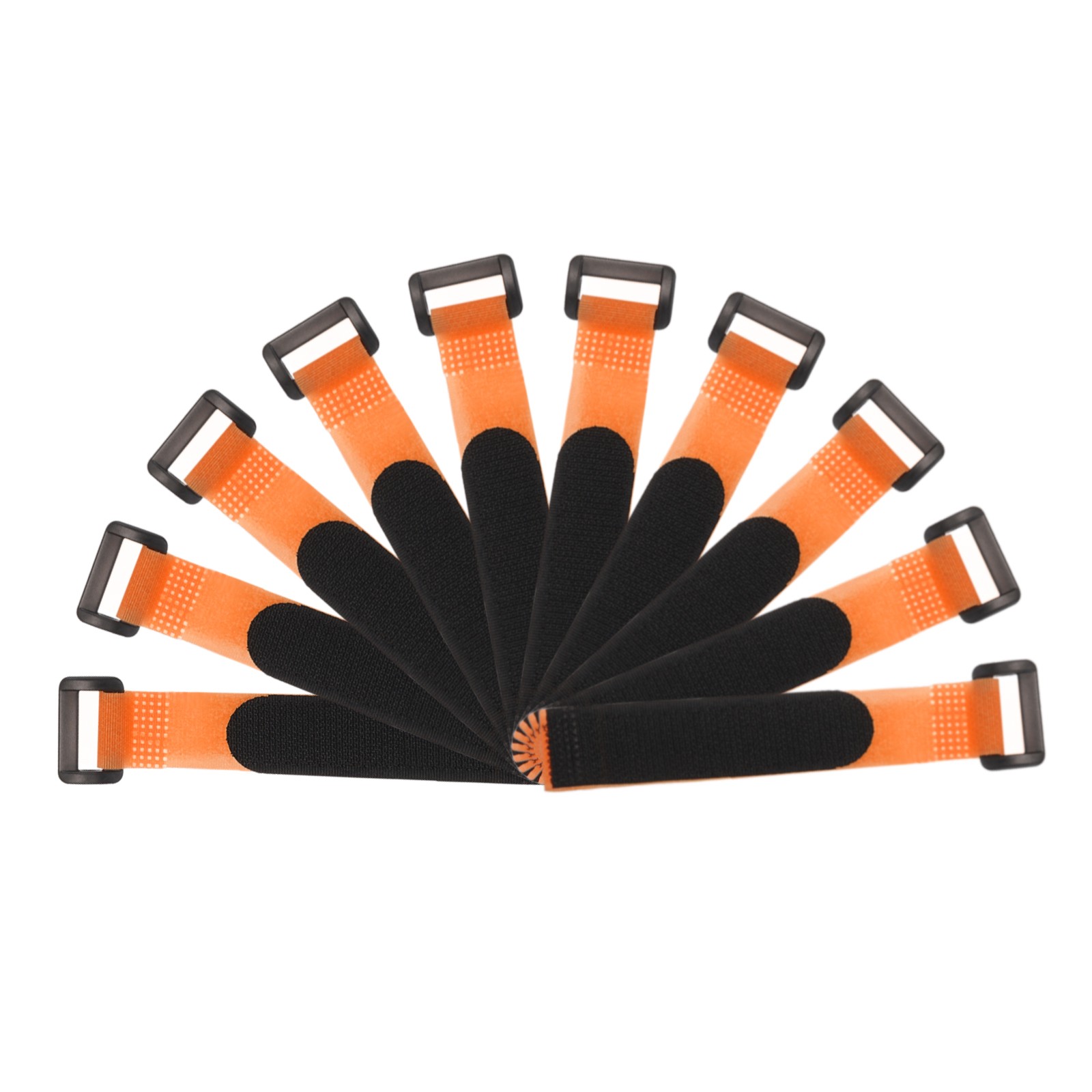 Fastening Hook and Loop Cable Tie 6 Inch x 13/16 Inch Reusable Orange 10Pcs gallery