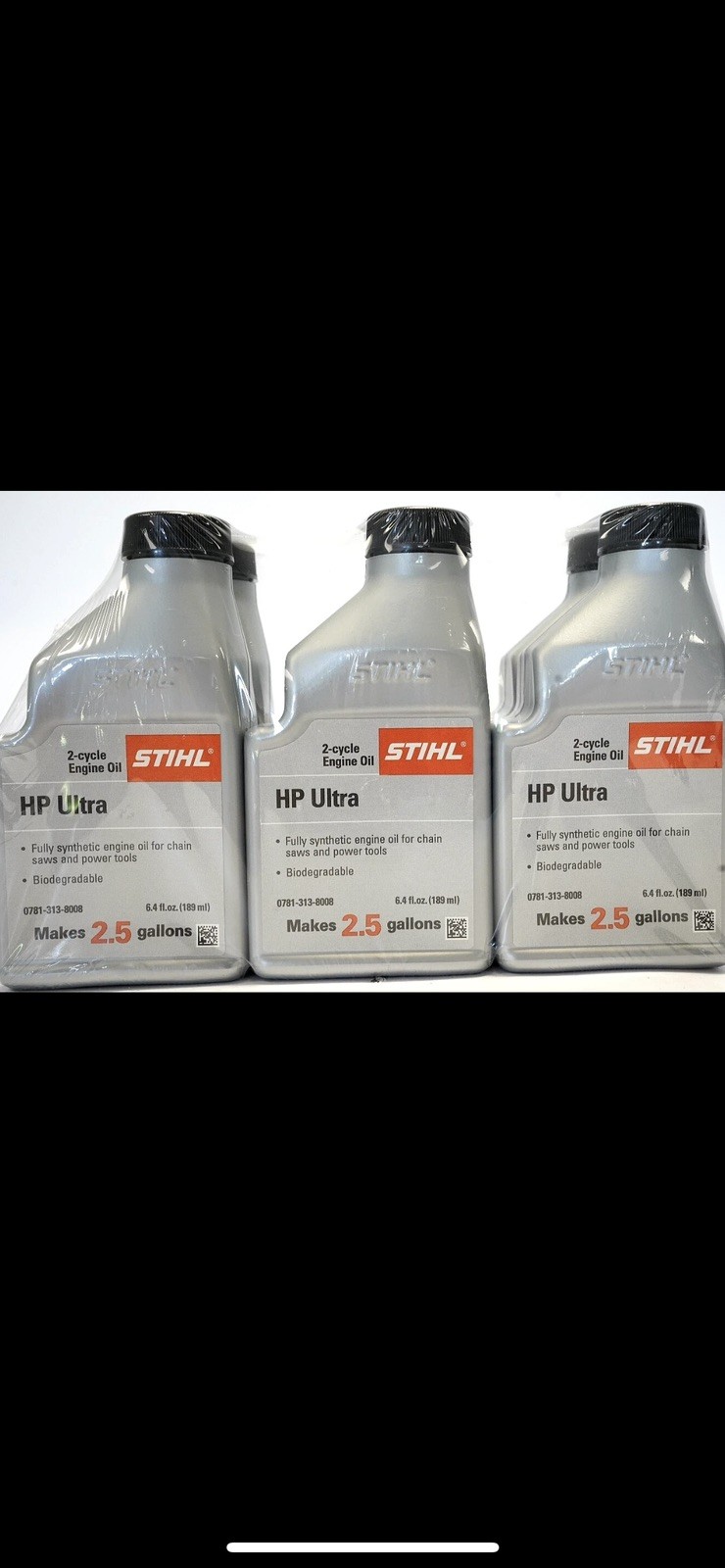 Stihl 2 Cycle Hp Ultra Synthetic Engine Oil Mix 6.4 Oz Makes 2.5 Gallon 6 Pack gallery