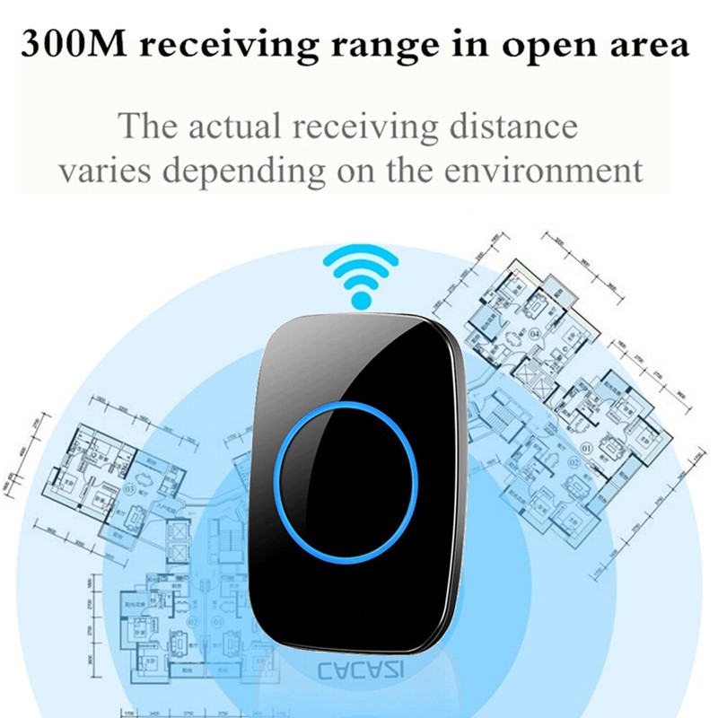 1000FT Wireless Doorbell Waterproof 2 Plugin Receiver Adjustable Volume 38 Chime gallery
