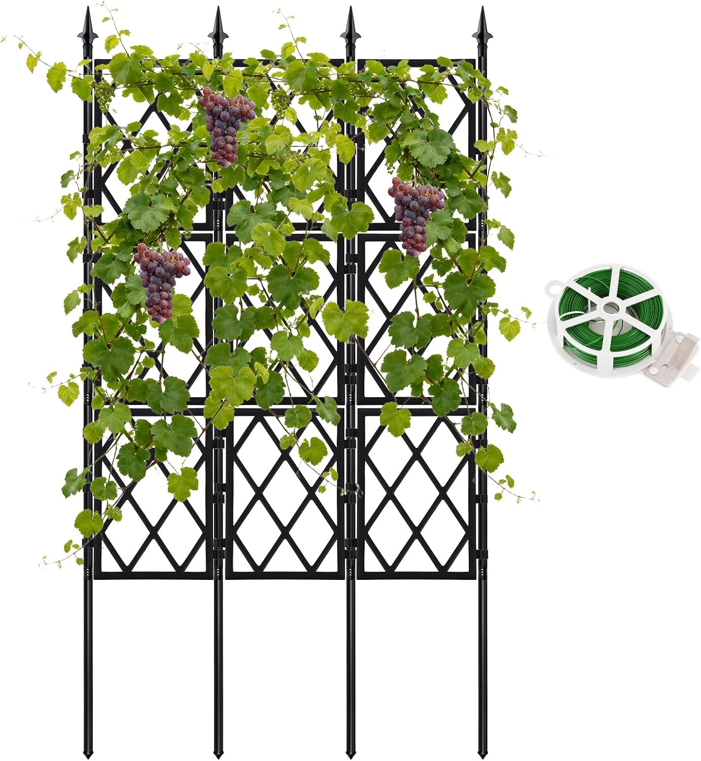 5.25FT Garden Trellis Support Fence,Metal Wall Lattice Climbing Frame for Climbi gallery
