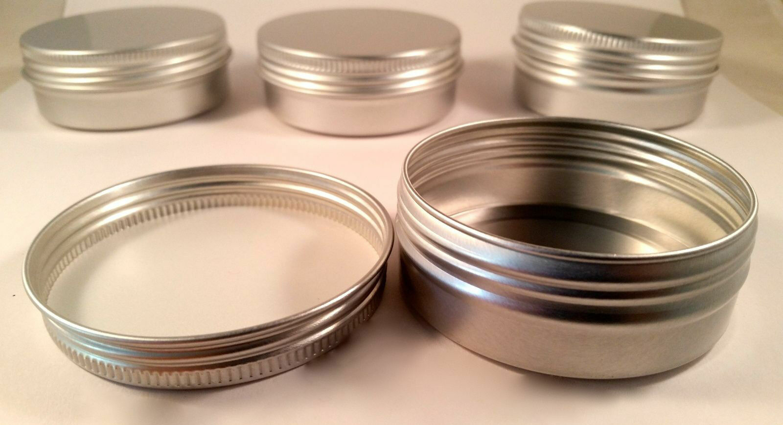 24PCS/ 1oz Silver Aluminum Round Lip Metal Tin Storage Jar Balm Container & Lid gallery