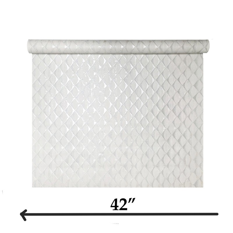 Light Gray beige white silver glitter faux fabric diamond textured Wallpaper 3D gallery