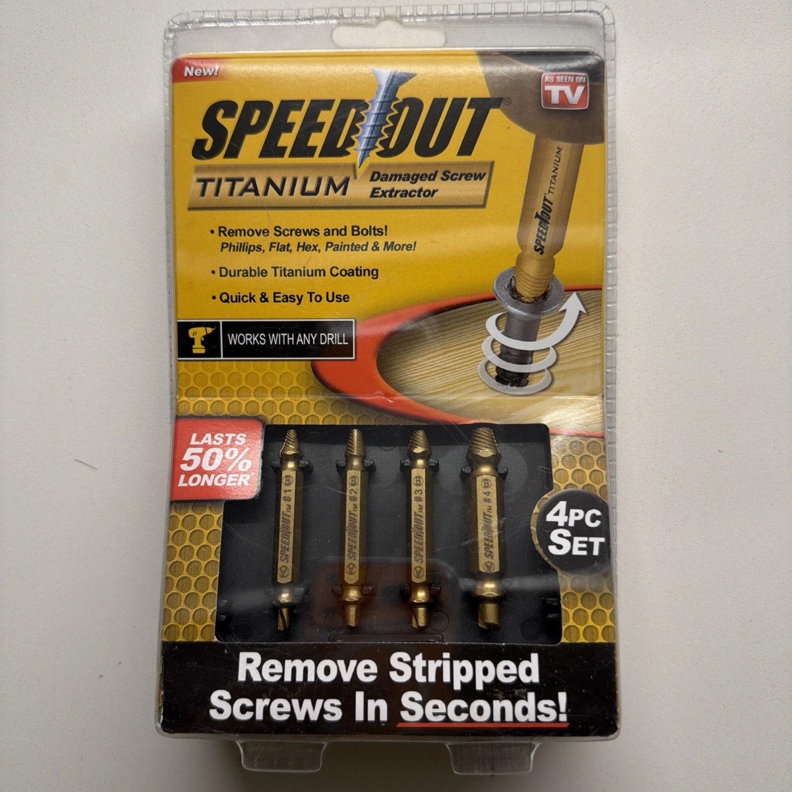 Ontel Speed Out Titanium Damaged Screw Extractor 4-piece Set works wth any Drill gallery