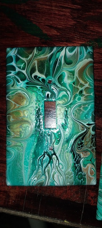 Hand Painted Hippie Boho Tie Dye Multicolored Light Switch Covers w/screws Set 2 gallery