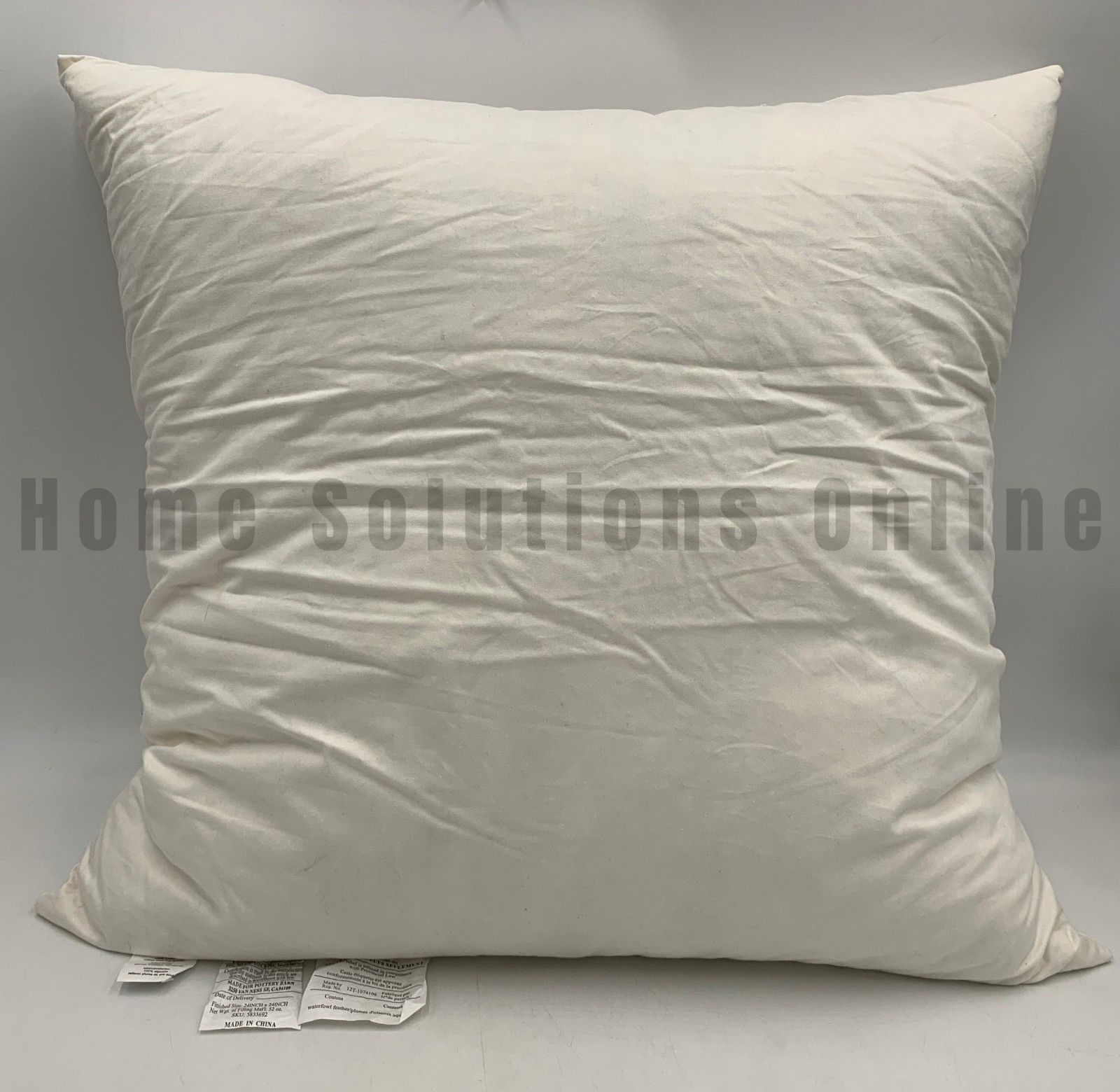 Pottery Barn 200 Thread Count Down Feather Pillow Insert 24" Sq #U3011 gallery