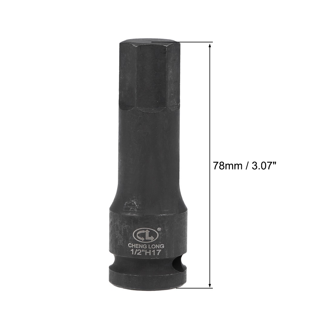 1/2-Inch Drive x 17mm Impact Hex Bit Socket - Metric 3" Length Cr-Mo gallery