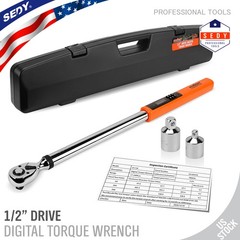 3PC Electronic Digital Torque Wrench Heavy Duty 25-250ft.lb / 17-340n.m Adapter