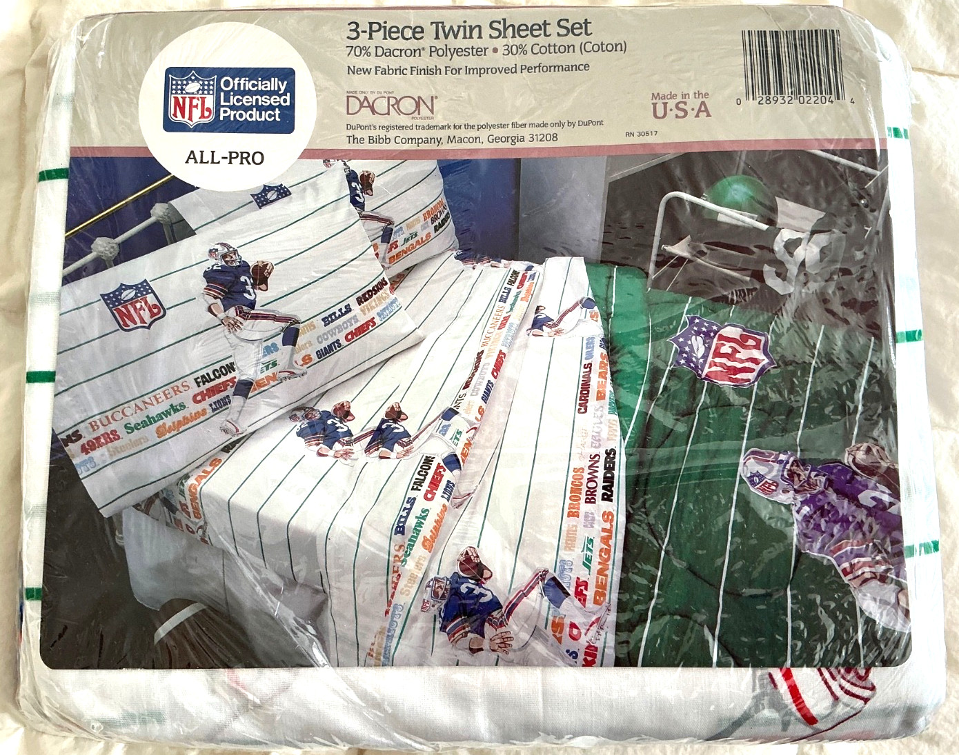 NFL Twin Sheet Set includes pillowcase Polyester Cotton Blend NWT gallery