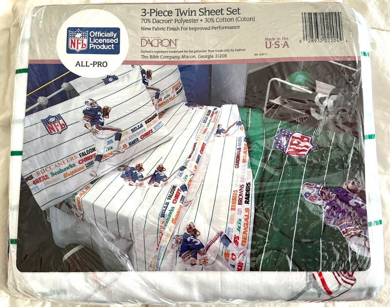 NFL Twin Sheet Set includes pillowcase Polyester Cotton Blend NWT gallery