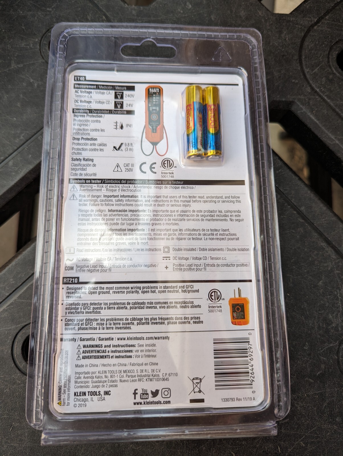 Klein Tools ET40VP Digital AC/DC Voltage and GFCI Receptacle Electrical Test Kit gallery