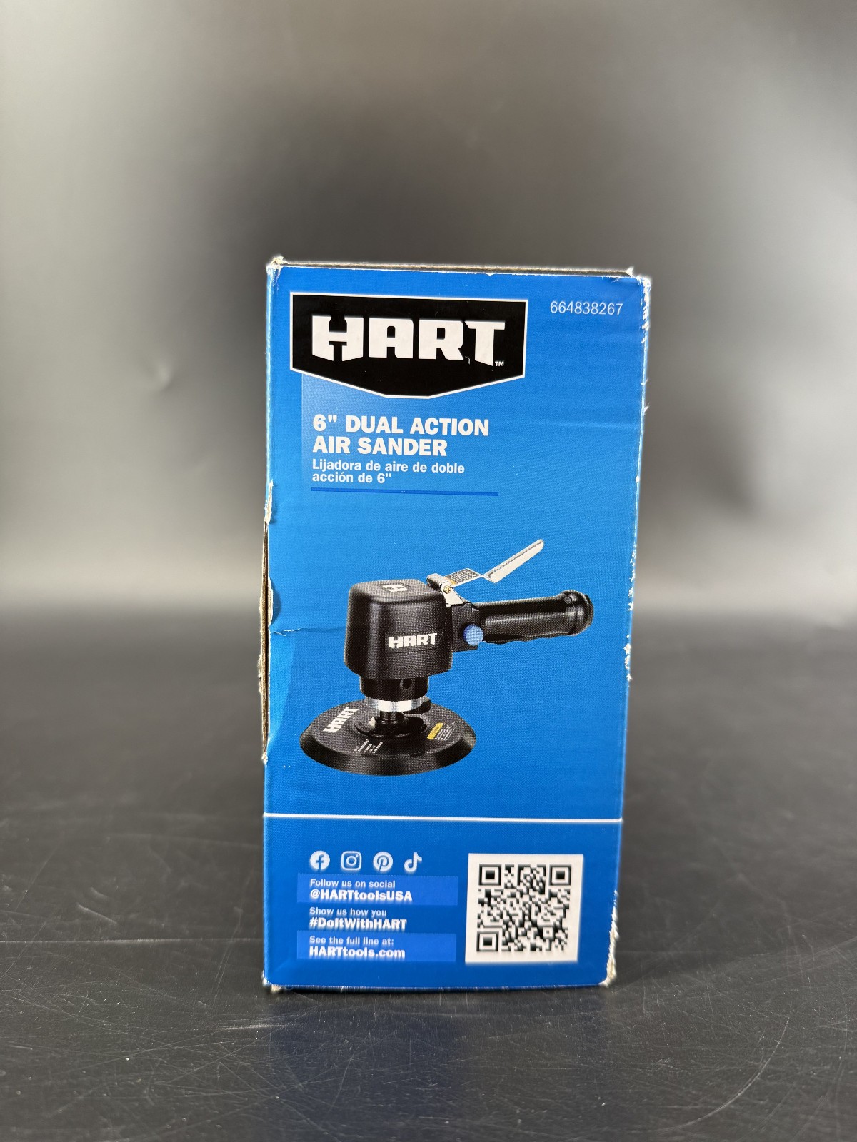 HART 6" Dual Action Air Sander Pneumatic Disk Sander Black Brand New Condition gallery