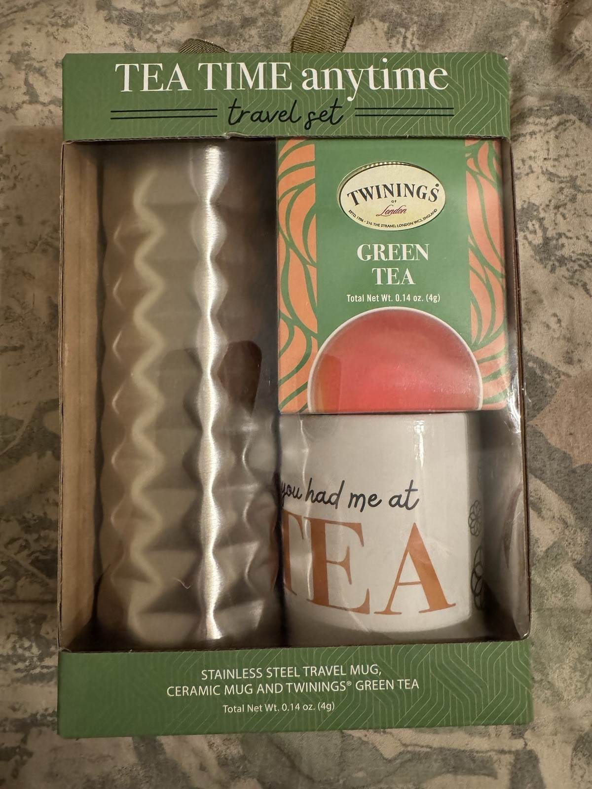 Twinings Tea Time Anytime Travel Set, Travel + Ceramic Mugs, EXP 10/11/25, New gallery