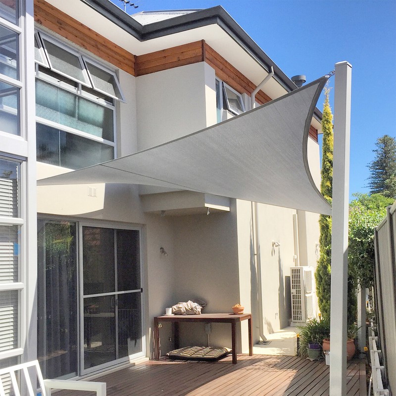 12ft Shade Sail Rectangle Gray Sun Canopy Cover with Steel Wire Garden Outdoor gallery