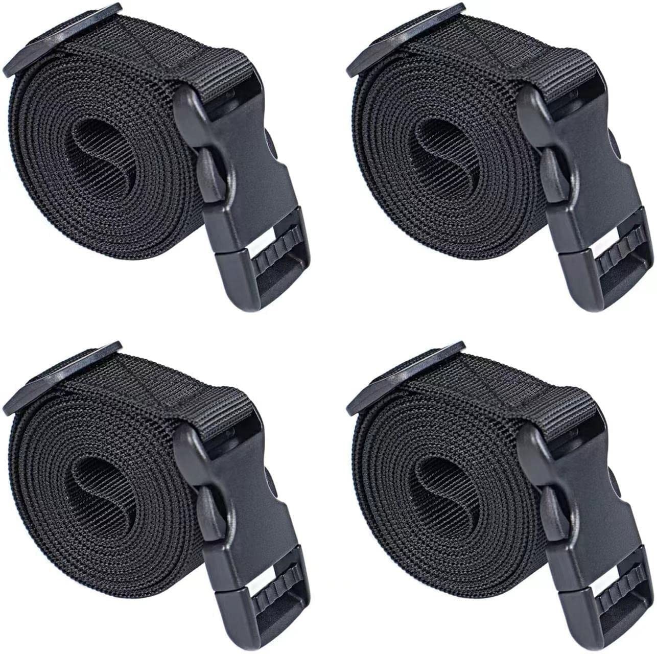 Adjustable Nylon Tie Down Straps with Buckle - 4 Pack, 6 Feet, Black gallery