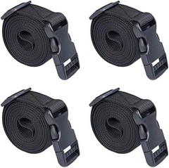 Adjustable Nylon Tie Down Straps with Buckle – 4 Pack, 6 Feet, Black