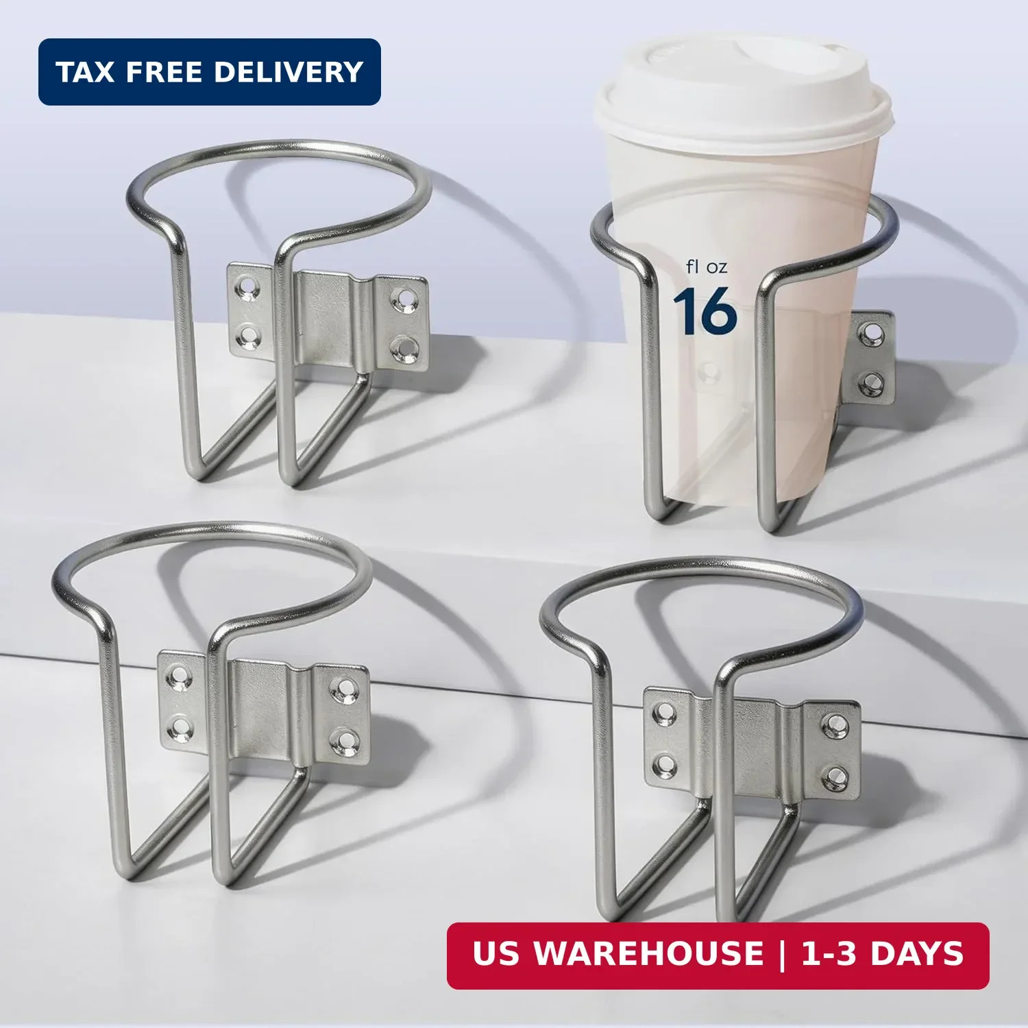 4 PCS Boat Cup Holder,Premium Wall Mounted Stainless Steel Holders for Beverage gallery