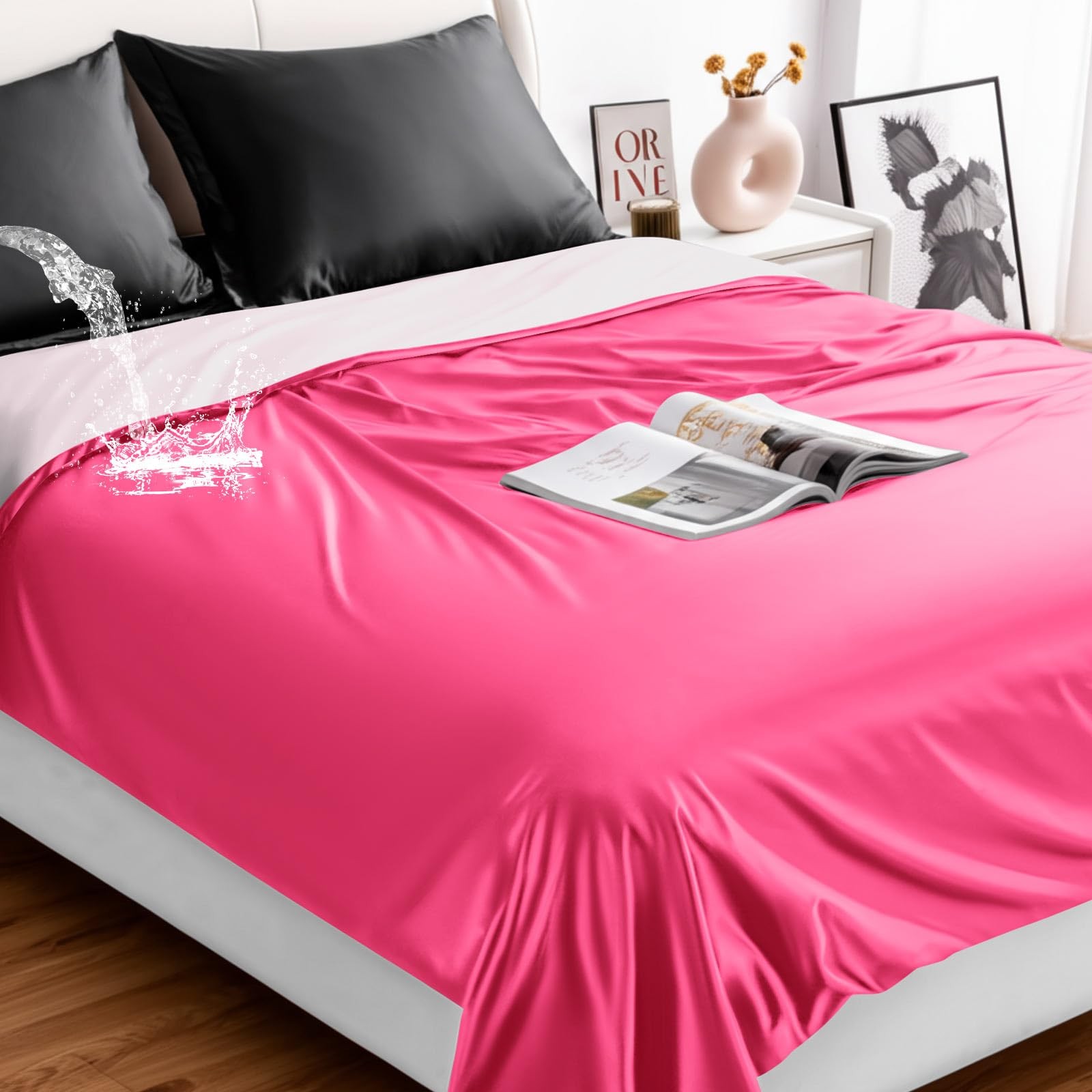Tisancy Waterproof Bed Blanket Queen Size 78'' x 82'' Pink X 82'', gallery