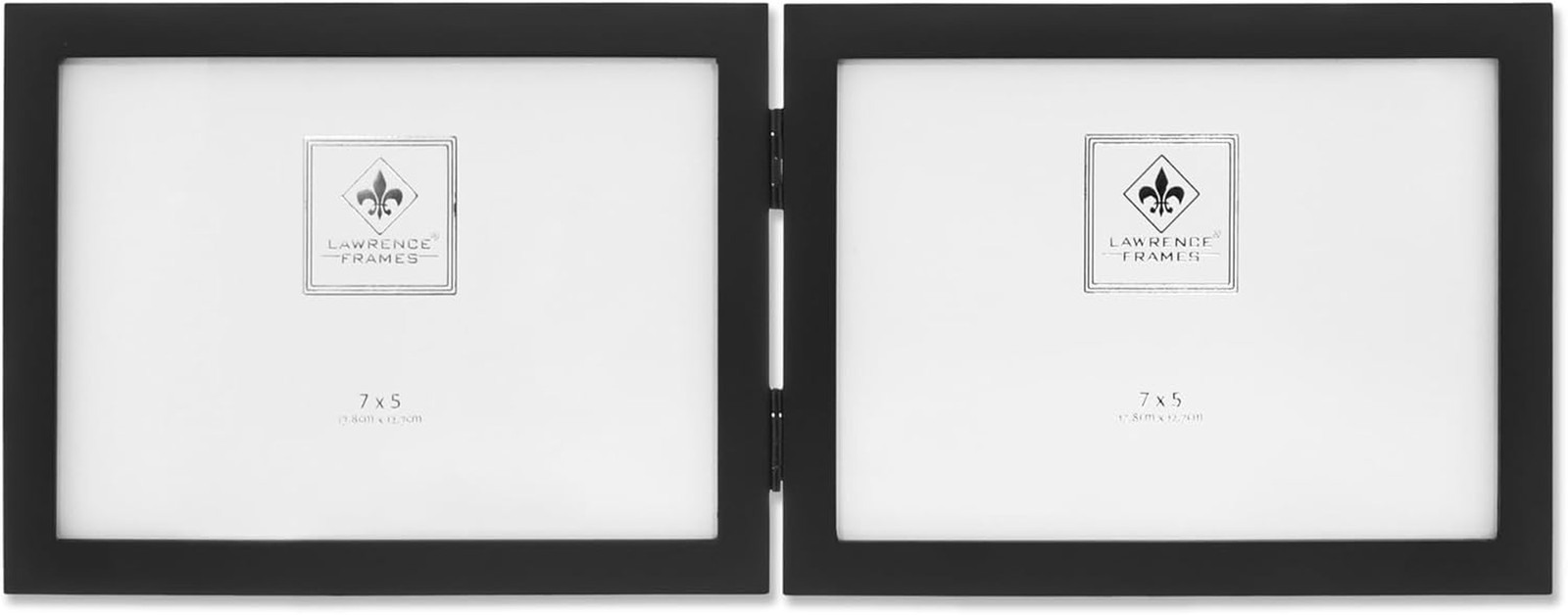 Hinged Double (Horizontal) Black Wood Picture Frame, Gallery Collection, 5 by 7- gallery