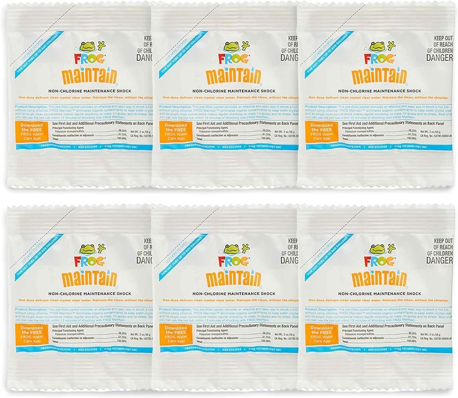 FROG Maintain for Hot Tubs Non-Chlorine ShockSingle Dose Packets 2oz, 6 Pack gallery