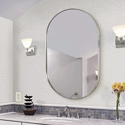 Rustproof Oval Mirror for Bathroom, 30x40 Inch Mirrors for 40"L x 30"W Chrome gallery