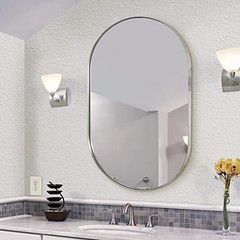 Rustproof Oval Mirror for Bathroom, 30×40 Inch Mirrors for 40″L x 30″W Chrome