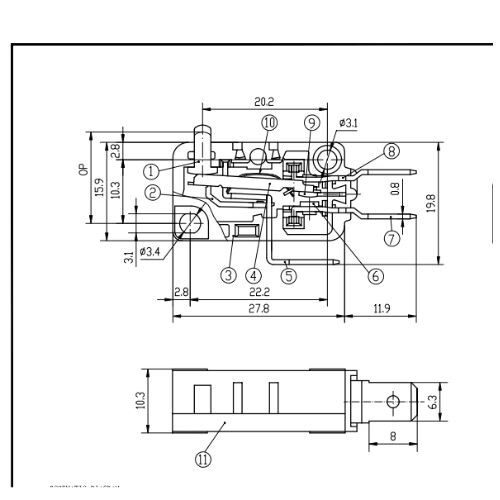 EXP480 Micro Limit Switch (NC - NO) Normally Closed / Open 461967848881, 8206345 gallery