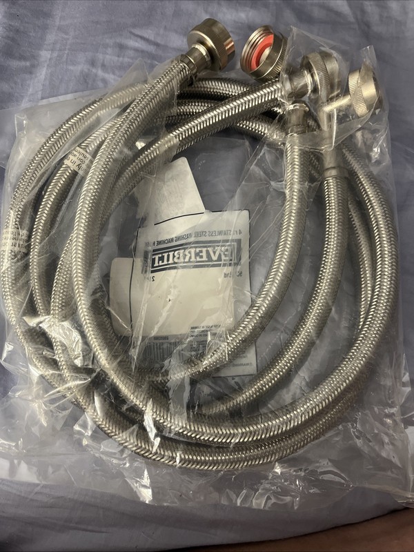 Everbilt 4 ft. Polymer Coated Stainless Steel Washing Machine Connector (2-Pack) gallery