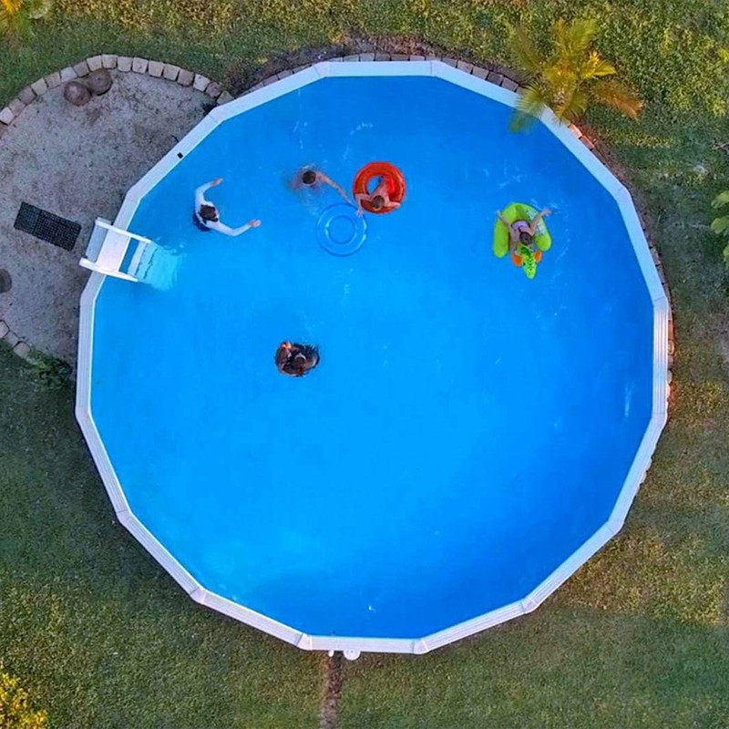 Swimline LI244820 24' Solid Blue Round Above Ground Swimming Pool Overlap Liner gallery