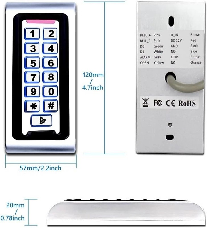 User-Friendly Weatherproof Access Control Keypad - 2000 Users & Bright Backlight gallery