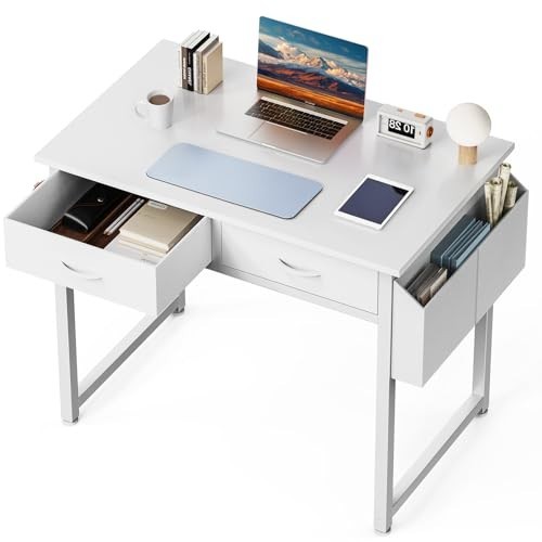 DUMOS 32" Home Office Computer Desk with Drawers, Small Gaming Writing Study gallery