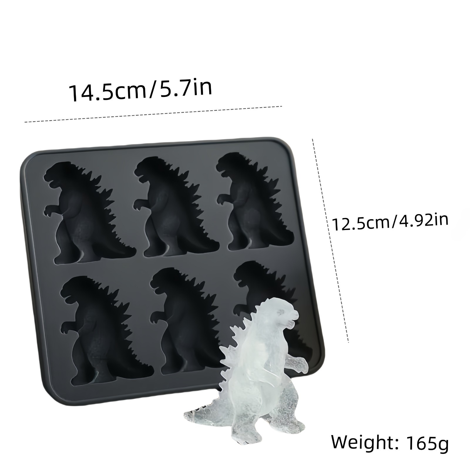 Godzilla Shaped Ice Cube Mold Ice Cube Tableware 6 Grid Silicone Kitchen Bar gallery
