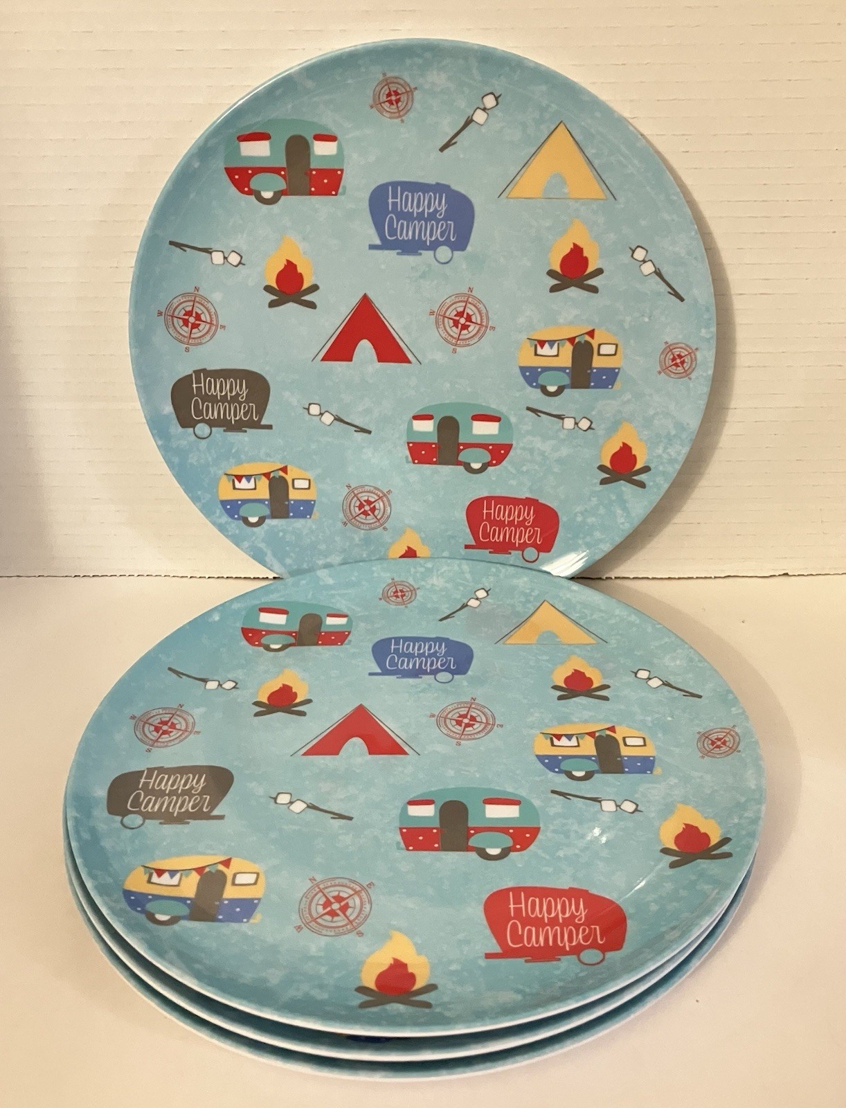 4 Dinner Plates Camping/Adventure Designs Melamine 10 inch gallery
