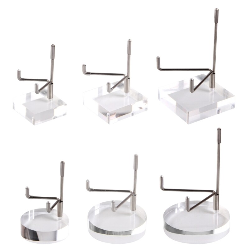 Clear Acrylic Display Stand with Adjustable Metal Arms Easel Holder for Crystal gallery