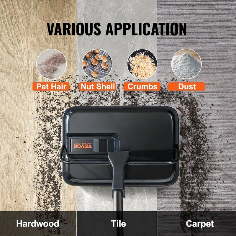 Compact Manual Carpet Sweeper for Pets - 180-Degree Rotation & Easy Cleaning gallery