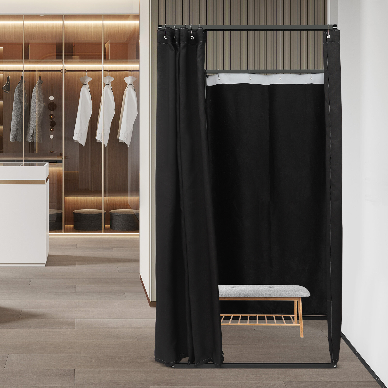 Portable Clothing Store Fitting Room Freestanding Dressing Room Mobile gallery