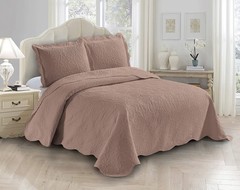 3pc Embossed Coverlet Bedspread Set Oversized Bed Cover Solid Floral Daisy Pa…
