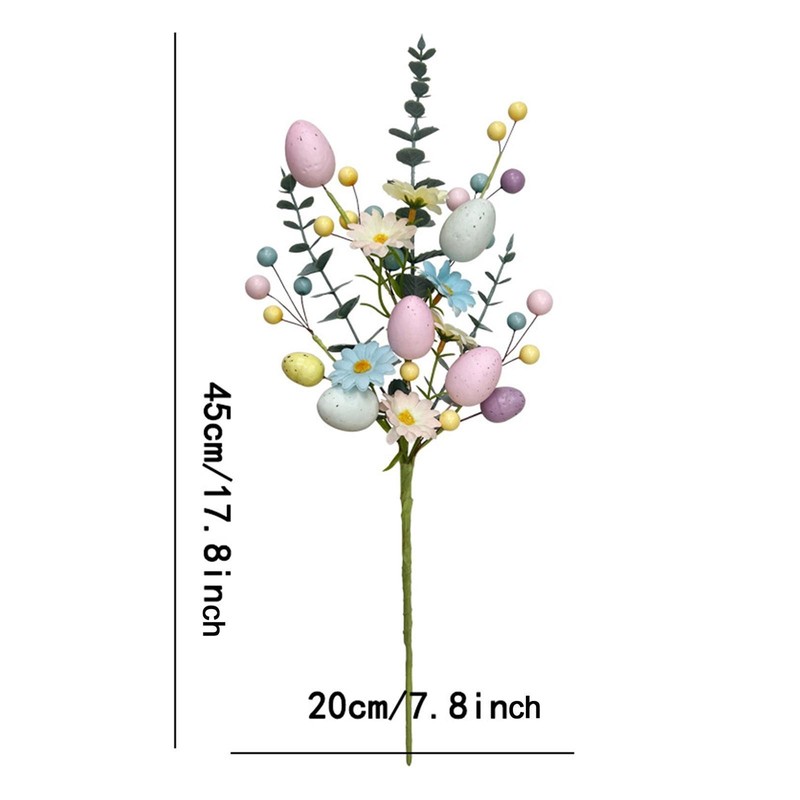 Easter Egg Stem Artificial Flowers Easter Decoration Twig Egg Pick Bouquet for gallery