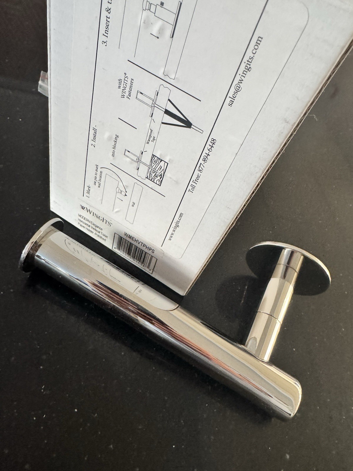 Wingit’s Modern Elegance Horizontal Vertical Toilet Paper Holder - Polished gallery