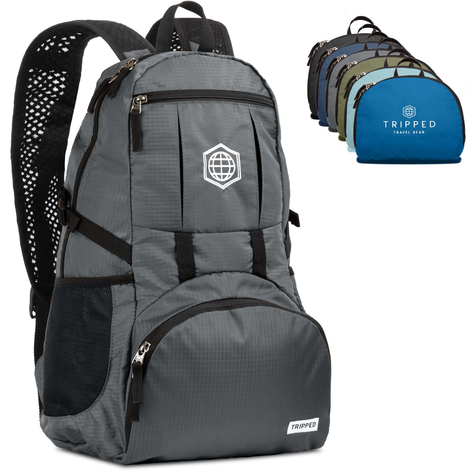 Granite Grey 35L Foldable Backpack, Lightweight, Packable, with Padded Should…