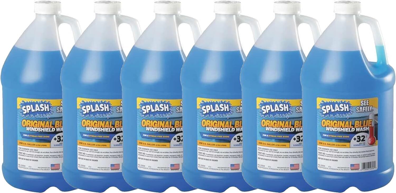 6 Pack Splash 235826 Original Blue Windshield Washer Fluid +32 Degree 1 Gallon gallery