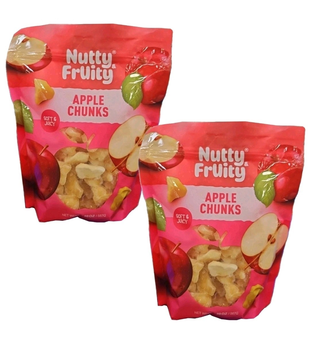 2 Packs Nutty Fruity Apple Chunks NET WT 40 OZ Juicy & Soft gallery