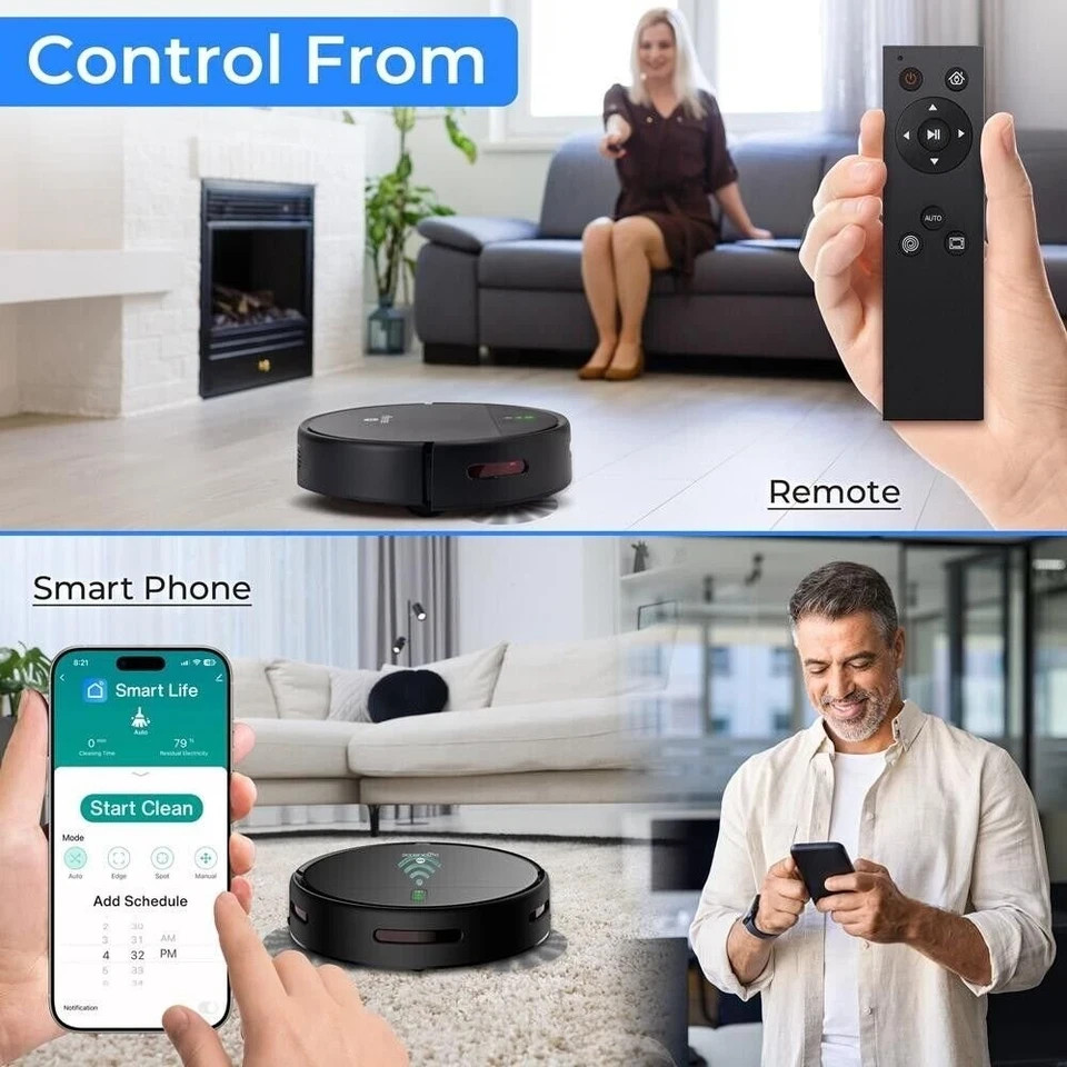 Pure Clean Smart Vacuum Cleaner - Automatic Robot Cleaning Vacuum w/ App sh gallery