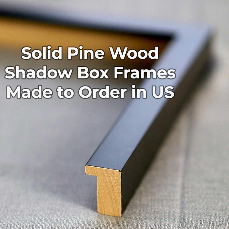 11x17 Shadow Box Frame Black Display Picture Frame | 1" Deep | gallery