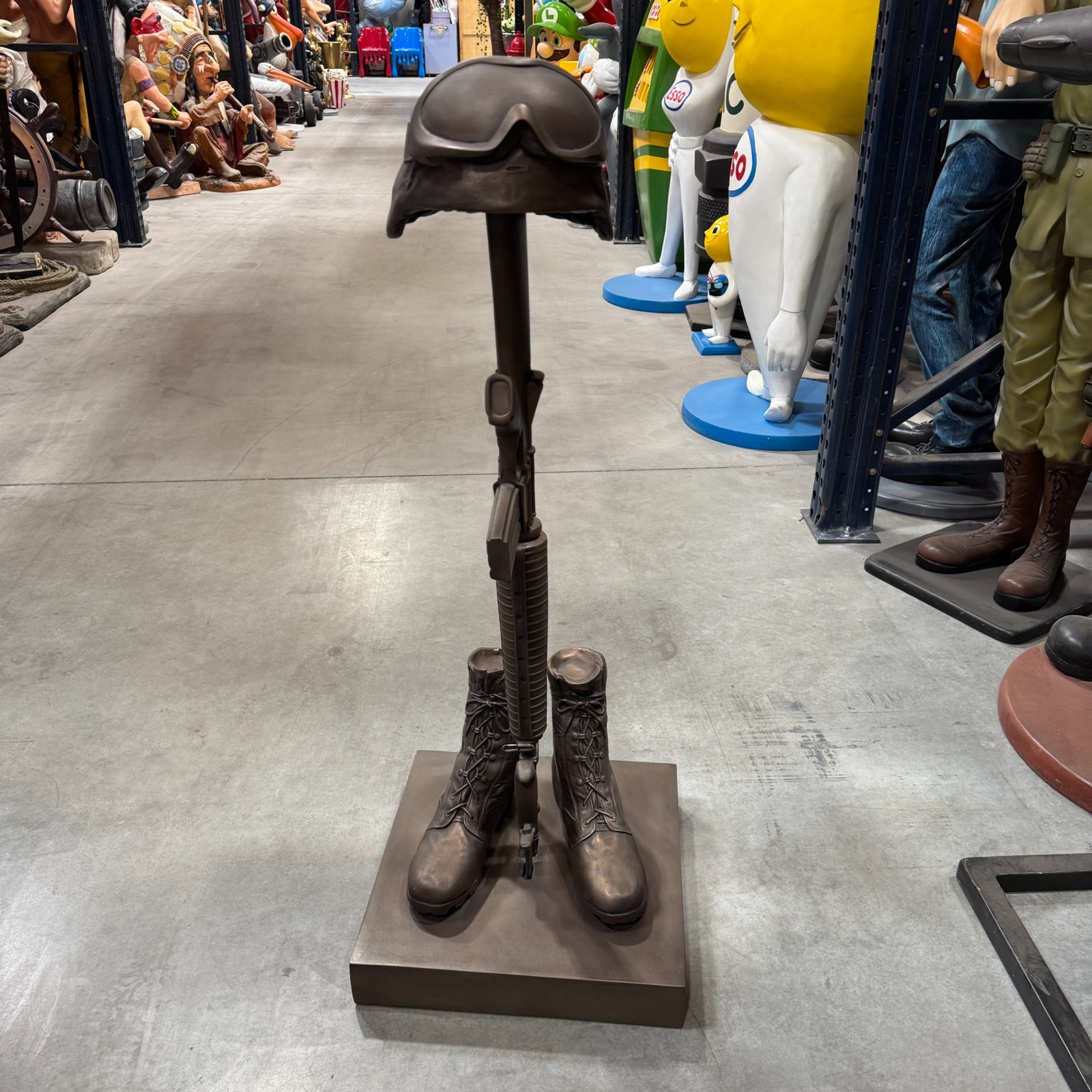 Fallen Soldier Battle Cross Cremation Memorial Tribute Statue Bronze Finish Prop gallery