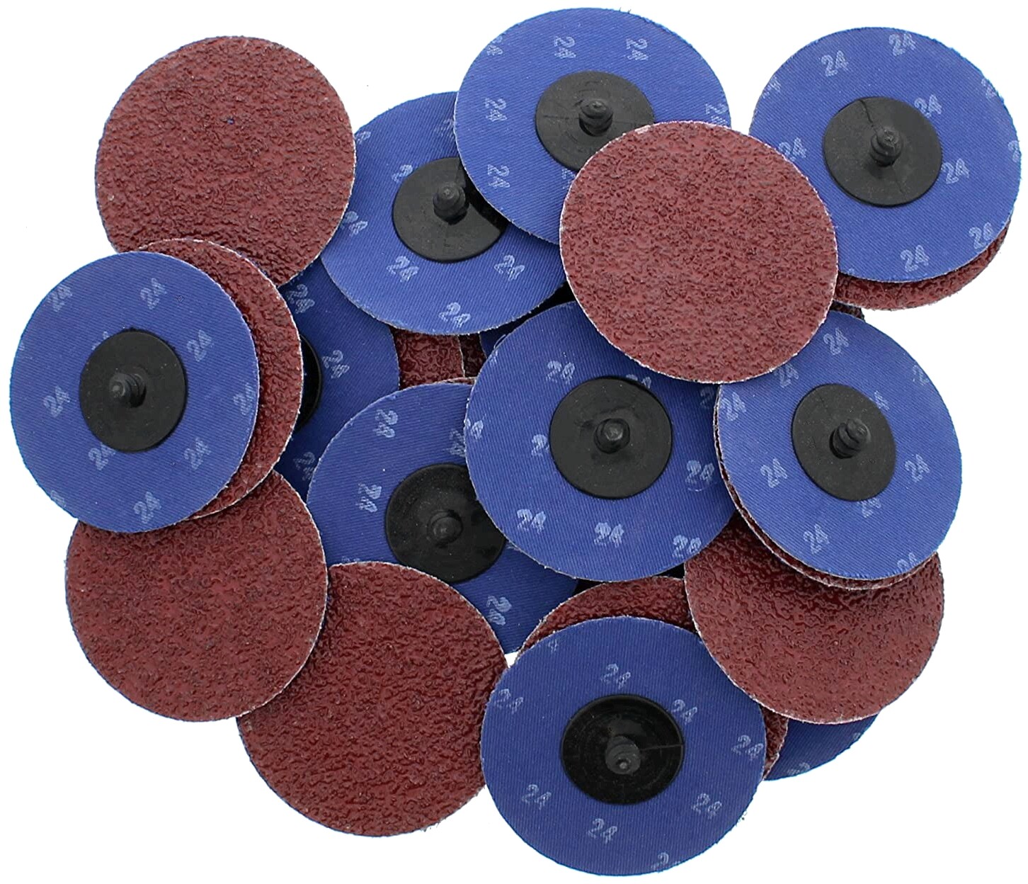 25PC 3 inch 24 Grit Quick Change Roll Lock Grinding Sanding Disc for Die Grinder gallery