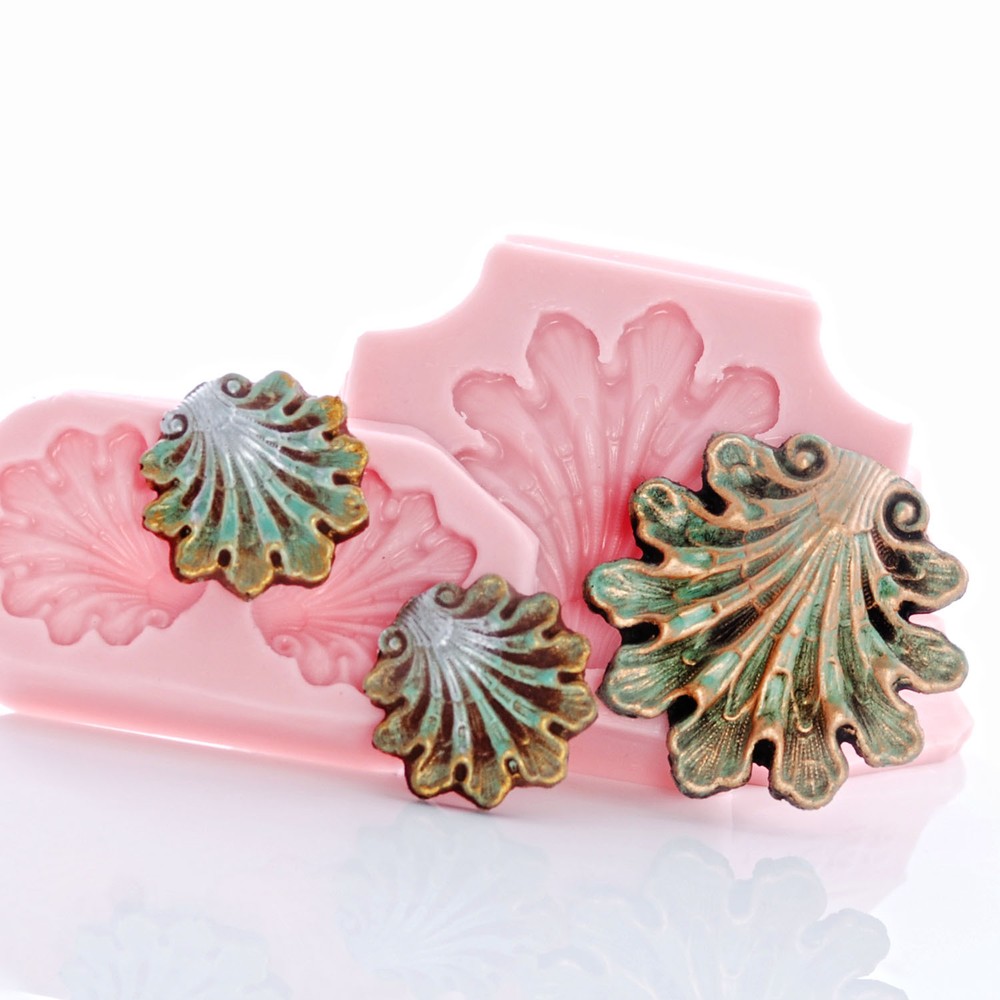 Shell Scroll Work Silicone Mold Food Safe Craft Resin Jewelry Polymer Clay (274)